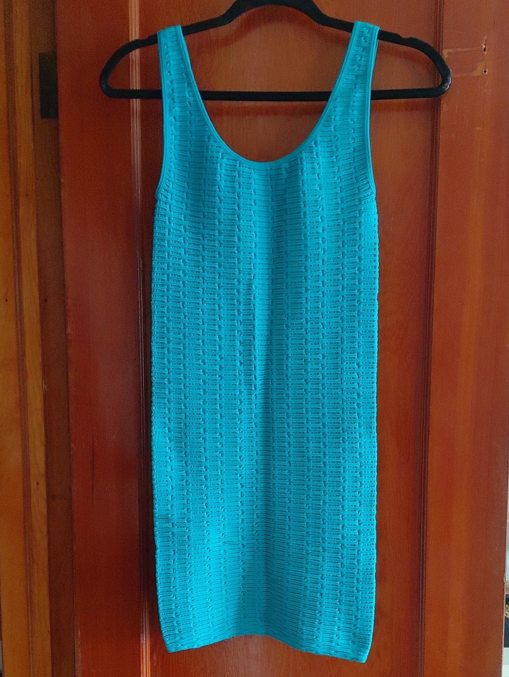 Charlotte Russe Teal Ribbed Knit Bodycon Tank Dress